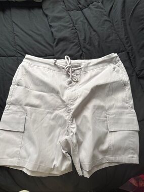 NFINITY Light Gray Cargo Drawstring Shorts